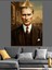 Güçlü Bakışlı Mustafa Kemal Atatürk Portresi Dekoratif Kanvas - Mdf Ahşap Tablo 1