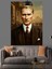 Güçlü Bakışlı Mustafa Kemal Atatürk Portresi Dekoratif Kanvas - Mdf Ahşap Tablo 3