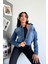 Kadın Açık Mavi Jean Denim Regular Kalıp Cepli Düğmeli Kot Ceket DİANA-5001 1