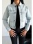 Kadın Mavi Kar Jean Denim Regular Kalıp Cepli Düğmeli Kot Ceket DİANA-5005 1