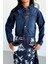Kadın Koyu Mavi Jean Denim Regular Kalıp Cepli Düğmeli Kot Ceket DİANA-5003 4