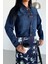 Kadın Koyu Mavi Jean Denim Regular Kalıp Cepli Düğmeli Kot Ceket DİANA-5003 5