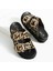Tekstil-Nappa Hafif Comfort Leopar Kadın Terlik 25Y-1485 5