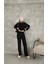 Oversize Fermuarlı Çıma Detaylı Geniş Paça Modal Kumaş Eşofman Takım 4