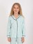 Minykids Çizgili %100 Pamuk Önden Düğmeli Yeşil Kız Çocuk Pijama Takım 2