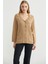 Yünlü Cepli Düğme Detaylı Triko Ceket - Kamel 2