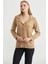 Yünlü Cepli Düğme Detaylı Triko Ceket - Kamel 5