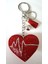 Yeni Yıl Hediyesi Zirkon Taşlı Kırmızı Kalp Anahtarlık 14,5 cm 2