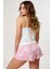 Renkli Kedi Desenli Askılı Şortlu Kadın Pijama Takımı 3