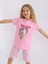 Minykids Unicorn Desen Pembe Kapri %100 Pamuklu Kız Çocuk Pijama Takım 1