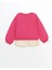 Lcw Kids Fuşya Bisiklet Yaka Nakışlı Kız Çocuk Sweatshirt 2