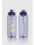 Saga Loop Yazı Desenli 1000 ml Pipetli Tritan Matara 912173 Mavi 2