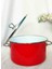 Kırmızı Emaye Derin Tencere 5,75 Litre 26 cm Çap Süt Yoğurt Çorba Reçel Emaye Tenceresi 3