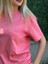 Regular Fit Bisiklet Yaka %100 Pamuk Kısa Kol Unisex Basic Pembe Tişört 1