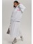 Kadın Oversize Baskılı Kapüşonlu Sweatshirt White 3