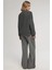 Kadın Oversize Bisiklet Yaka Basic Sweatshirt Arduvaz Grisi 4