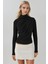 Kadın Şık Giyilebilir Uzun Kollu Örgü Üst Black 2