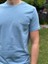 Regular Fit Bisiklet Yaka %100 Pamuk Kısa Kol Unisex Basic Mavi Tişört 4