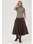 Kadın A-Form Fit Maxi Etek Brown 5