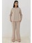 Kadın Yumuşak Dokulu Rahat Kesim Örme Pijama Takımı Natural 7