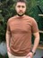 Regular Fit Bisiklet Yaka %100 Pamuk Kısa Kol Unisex Basic Kahve Tişört 4