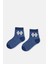 Gri Melanj-Lacivert Erkek Çocuk 2'li Soket Çorap 2