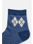 Gri Melanj-Lacivert Erkek Çocuk 2'li Soket Çorap 4