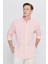 Comfort Fit Rahat Kesim Düğmeli Yaka Casual Keten Gömlek 1