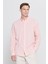Comfort Fit Rahat Kesim Düğmeli Yaka Casual Keten Gömlek 3