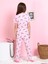 Minykids Unicorn Desenli Fitilli Kumaş Pembe Pijama Takımı 3