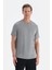 Gri Kısa Kollu Bisiklet Yaka Modal Tişört 1