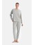 Gri Bisiklet Yaka Jogger Paça Cellıant Pijama Takımı 4