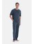 Indigo Pat ve Fleto Cep Detaylı Tişört Pantolon Pijama Takımı 4
