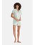 Açık Yeşil Çiçek Baskılı Penye Modal Gömlek Şort Pijama Takımı 7