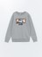 Lcw Kids Gri Bisiklet Yaka Baskılı Uzun Kollu Erkek Çocuk Sweatshirt 3