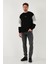 Pamuklu Relaxed Fit Bisiklet Yaka Şardonlu Renk Bloklu Sweat Erkek Sweat 5905298T 2