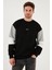 Pamuklu Relaxed Fit Bisiklet Yaka Şardonlu Renk Bloklu Sweat Erkek Sweat 5905298T 6