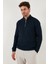 Pamuklu Relaxed Fit Yarım Fermuarlı Sıfır Yaka Örme Sweat Erkek Sweat 5901076 5
