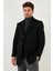 Slim Fit Apaş Yaka Astarlı Kaşe Kaban Erkek Kaban 584K1217 1