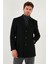 Slim Fit Apaş Yaka Astarlı Kaşe Kaban Erkek Kaban 584K1217 3