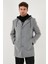 Çıkarılabilir Kapüşonlu Kırçıllı Slim Fit Kaşe Kaban Erkek Kaban 5841013 4