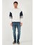 Pamuklu Relaxed Fit Bisiklet Yaka Şardonlu Renk Bloklu Sweat Erkek Sweat 5905298T 2