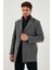 Slim Fit Apaş Yaka Astarlı Kaşe Kaban Erkek Kaban 584K1217 2