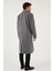 Loose Fit Kruvaze Yaka Uzun Astarlı Kaşe Kaban Erkek Kaban 681003 7