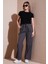 Pamuklu Relaxed Fit Yüksek Bel Geniş Paça Pantolon Bayan Pantolon 668YP5275 1