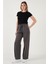 Pamuklu Relaxed Fit Yüksek Bel Geniş Paça Pantolon Bayan Pantolon 668YP5275 5