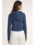 Kadın Kapüşonlu Fermuarlı Sweatshirt Blue 3