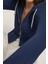 Kadın Kapüşonlu Fermuarlı Sweatshirt Blue 7