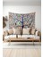 Beyaz Çiçekli Ağaç Desenli Duvar Halısı Duvar Örtüsü Tapestry Süet Dokulu Kumaş 1