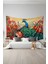Tavus Kuşu Desenli Duvar Halısı Duvar Örtüsü Tapestry Süet Dokulu Kumaş 1